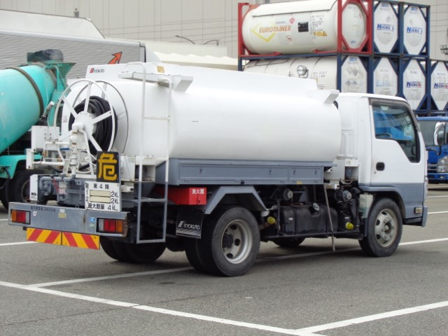 H26 いすゞエルフ 4KLタンクローリー(2室) Wホースリール
