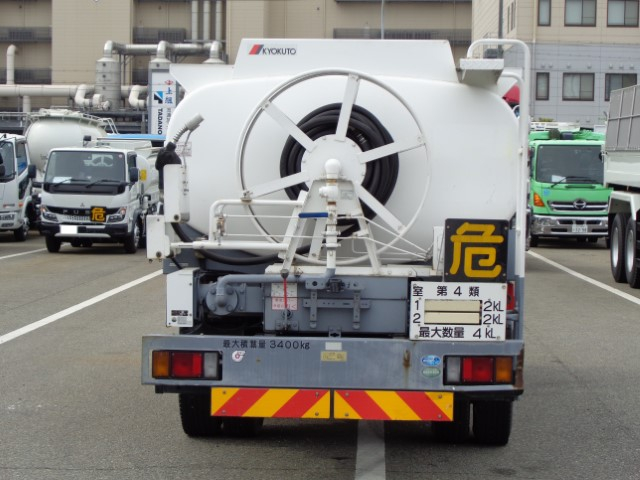 H26 いすゞエルフ 4KLタンクローリー(2室) Wホースリール